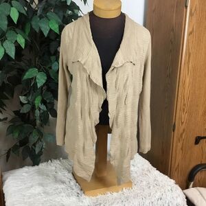 NINE West Large tan open front cardigan